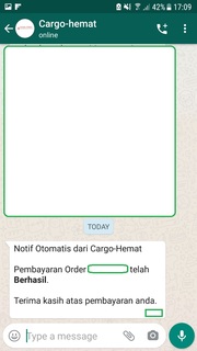 Notifikasi Sukses Bayar Cargo-Hemat